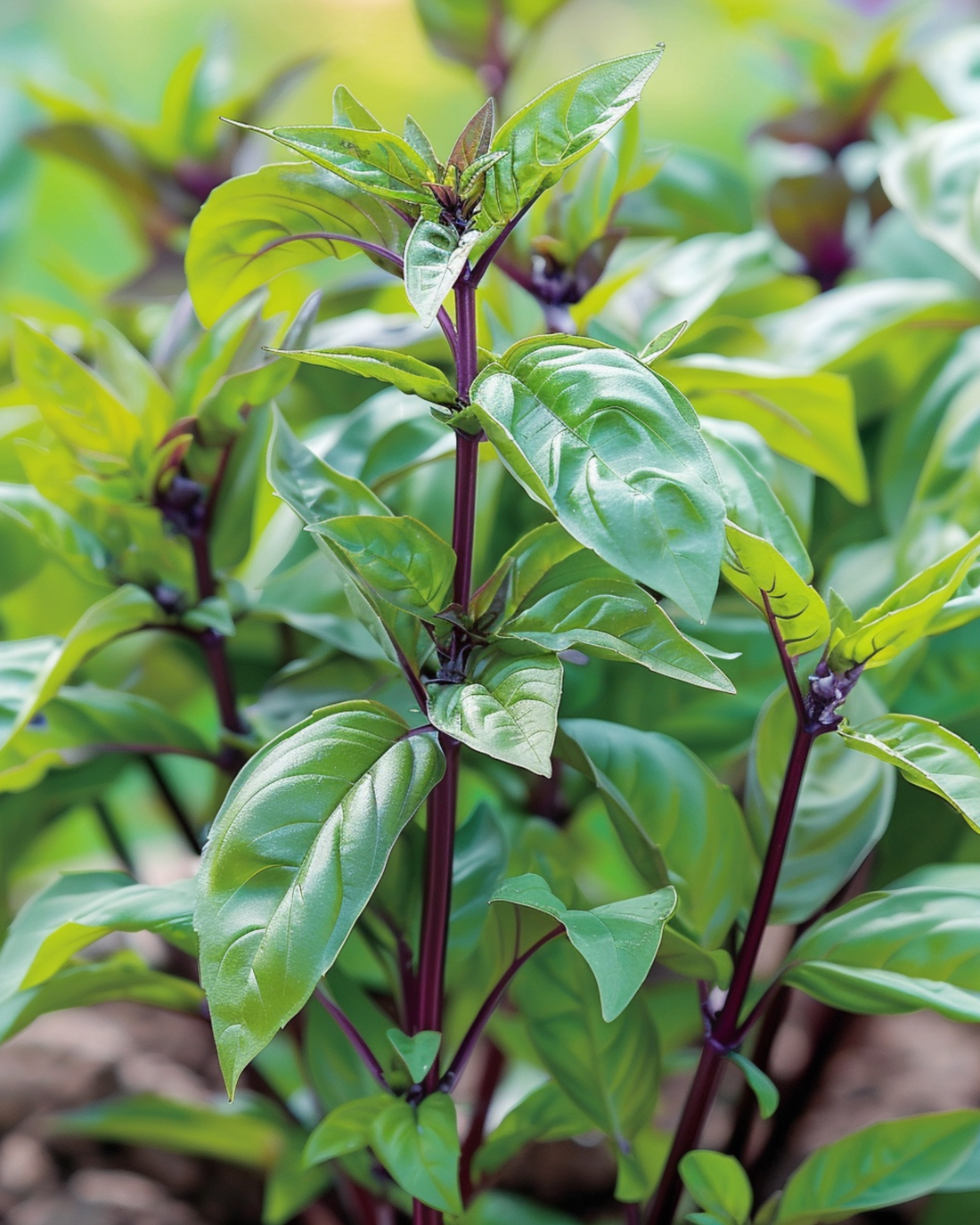 Basilikum Siam Queen (Ocimum basilicum) aus Samen gezogen