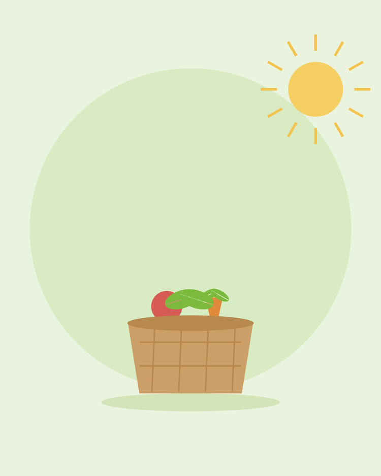 Flache Illustration eines Weidenkorbs mit frisch geerntetem Gemüse — Ernte und Lagerung Ihrer Erzeugnisse, von SeedsChoice
