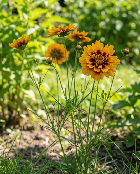 Tall Mixed Double Butter Daisy (Coreopsis tinctoria) – organic annual mix seeds from SeedsChoice