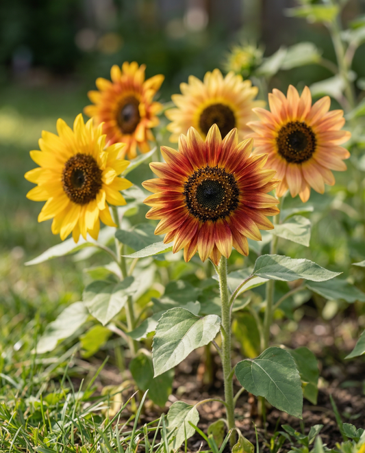 Sunflower Compact Spray (Helianthus annuus) – organic annual flower seeds from SeedsChoice