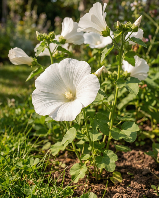 Malve Mont Blanc (Lavatera trimestris) – einjährige Bio-Blumensamen von SeedsChoice