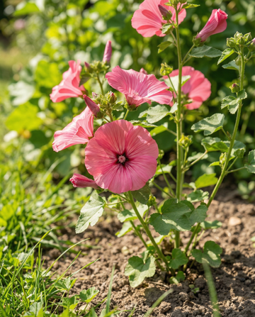 Mallow Rose Red Mix (Lavatera trimestris) – organic annual flower seeds from SeedsChoice