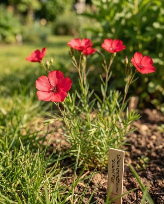 Scarlett Flax (Linum grandiflorum) – Bio-Samen einjährige Blume von SeedsChoice