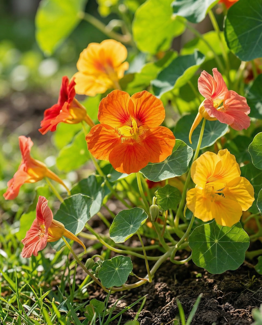 Nasturtium Climber Mixed Colors (Tropaeolum majus) – organic annual climber seeds from SeedsChoice