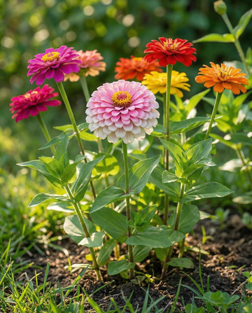 Dahlia Flowered Mix (Zinnia elegans) – einjährige Bio-Blumensamen von SeedsChoice