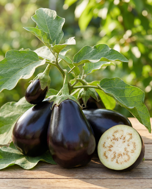 Aubergine Black Beauty (Solanum melongena) – Bio-einjährige Gemüsesamen von SeedsChoice