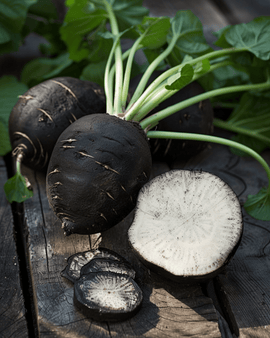 Spanish Black Round Winter Radish Seeds Organic Raphanus Sativus Annual