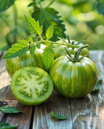 Tomato Green Zebra (Solanum lycopersicum) – organic annual vegetable seeds from SeedsChoice