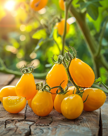 Samen der gelben birnenförmigen Kirschtomate (Solanum lycopersicum) – einjähriges Bio-Gemüse