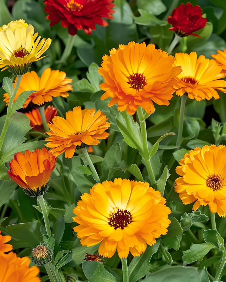 Marigold Touch Of Red Mix seeds (Calendula officinalis) – annual flower