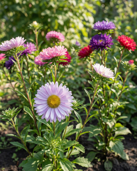 Aster Mixed Colours (Callistephus chinensis) – annual mix seeds from SeedsChoice