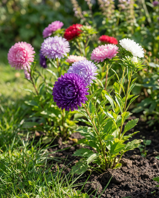 Aster Queen Of The Market Mixed Colors (Callistephus chinensis) – annual mix seeds from SeedsChoice