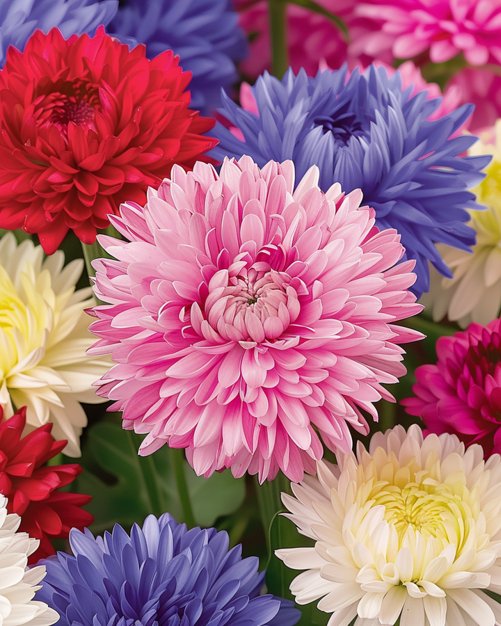 Aster Queen Of The Market Mixed Colors seeds (Callistephus chinensis) – annual mix