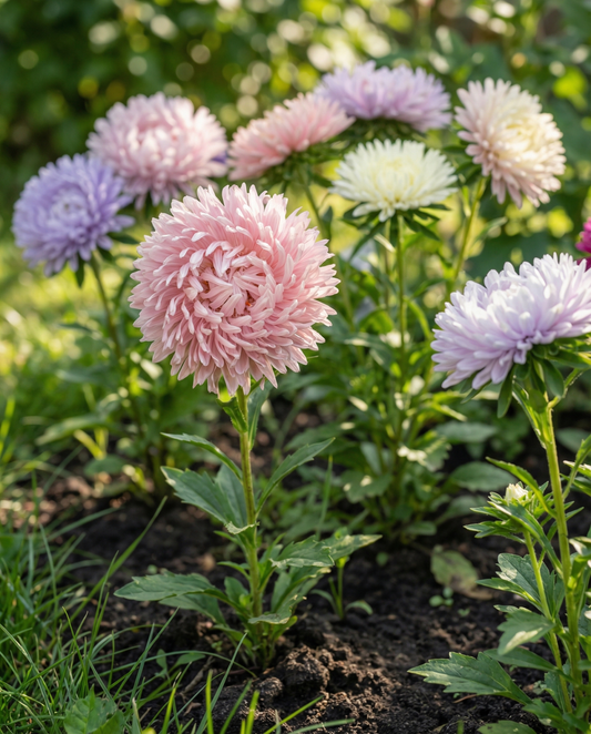 Aster Ostrich Feather Mixed Colors (Callistephus chinensis) – einjährige Mischung Samen von SeedsChoice
