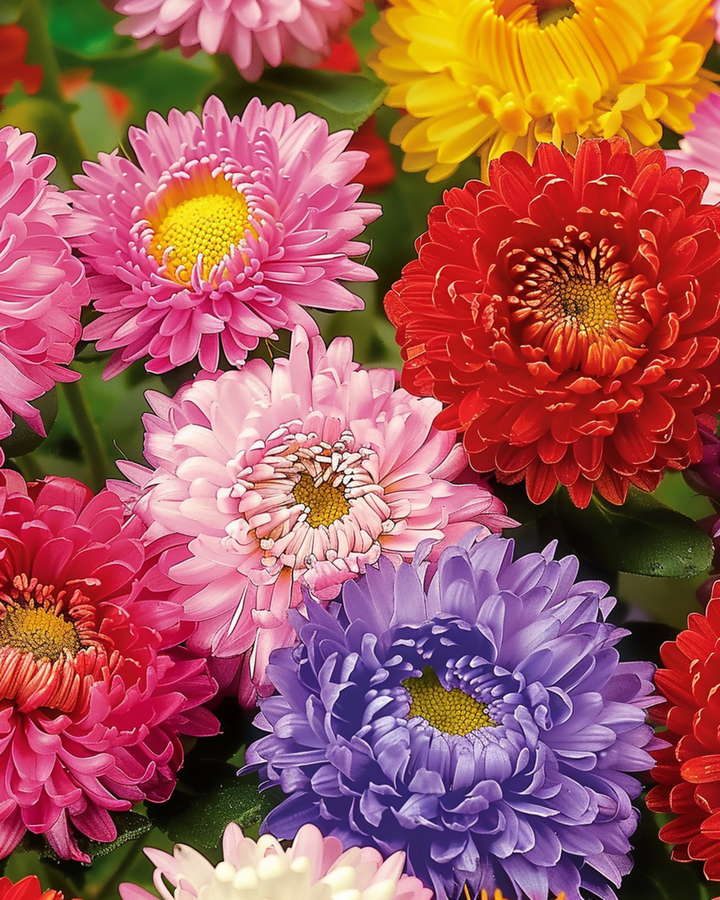 Aster Princess Mixed Colors Samen (Callistephus chinensis) – einjährige Sortenmischung