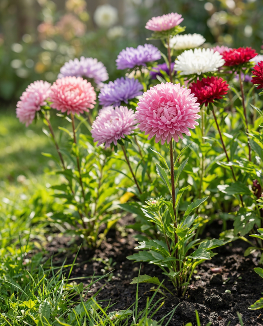 Aster Princess Mixed Colors (Callistephus chinensis) – einjährige Mischung Samen von SeedsChoice