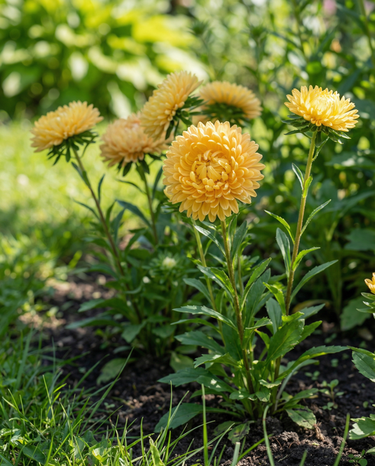 Aster Princess Yellow (Callistephus chinensis) – annual seeds from SeedsChoice