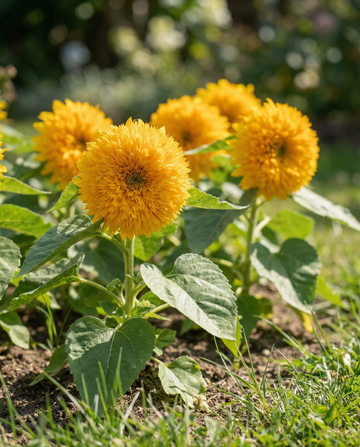 Sonnenblume Sungold Double Flowered Dwarf (Helianthus annuus) – einjährige Blumensamen von SeedsChoice