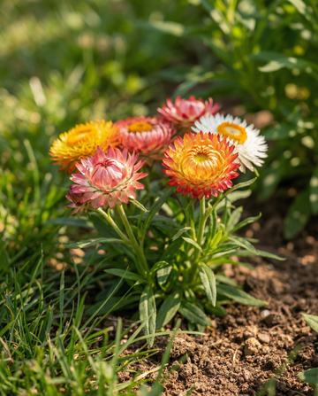 Strawflower Tom Thumb (Helichrysum bracteatum) – annual flower seeds from SeedsChoice