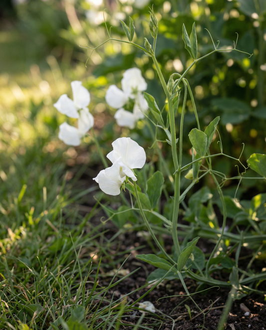 Sweet Pea Royal Family White (Lathyrus odoratus) – annual flower seeds from SeedsChoice