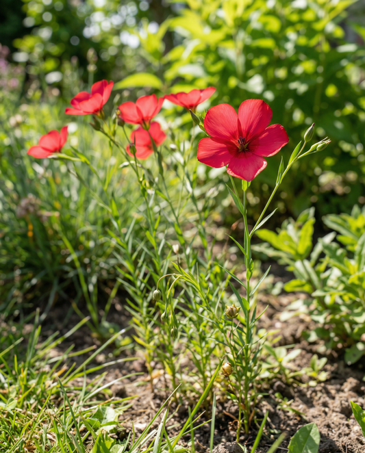 Scarlet Flax (Linum grandiflorum) – einjährige Blumensamen von SeedsChoice