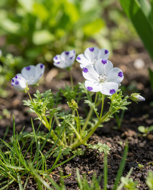 Baby Blue Eyes (Nemophila maculata) – einjährige Blumensamen von SeedsChoice
