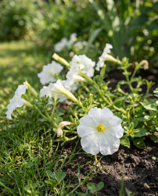 Hängepetunie White Ramblin (Petunia hybrida) – einjährige Samen von SeedsChoice