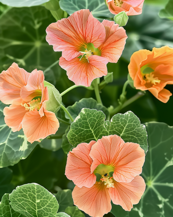 Nasturtium Alaska Salmon seeds (Tropaeolum majus) – annual