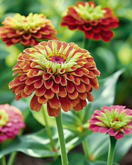 Zinnia Queeny Red Lime Seeds Zinnia Elegans Annual