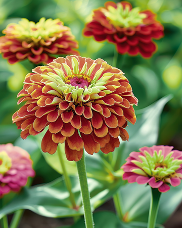 Queeny Red Lime seeds (Zinnia elegans) – annual