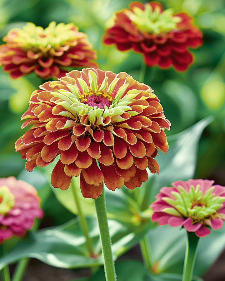 Queeny Red Lime Samen (Zinnia elegans) – einjährig