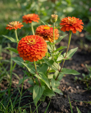 Scarlet Flame (Zinnia elegans) – annual flower seeds from SeedsChoice