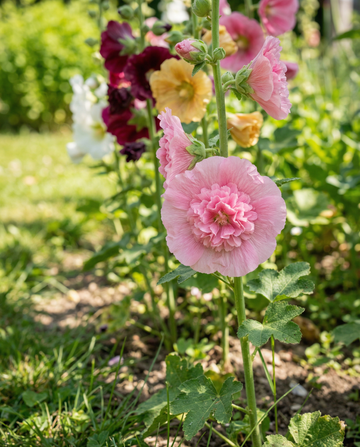 Stockrose Chater Double Mixed (Alcea rosea) – zweijährige Sortenmischung Samen von SeedsChoice