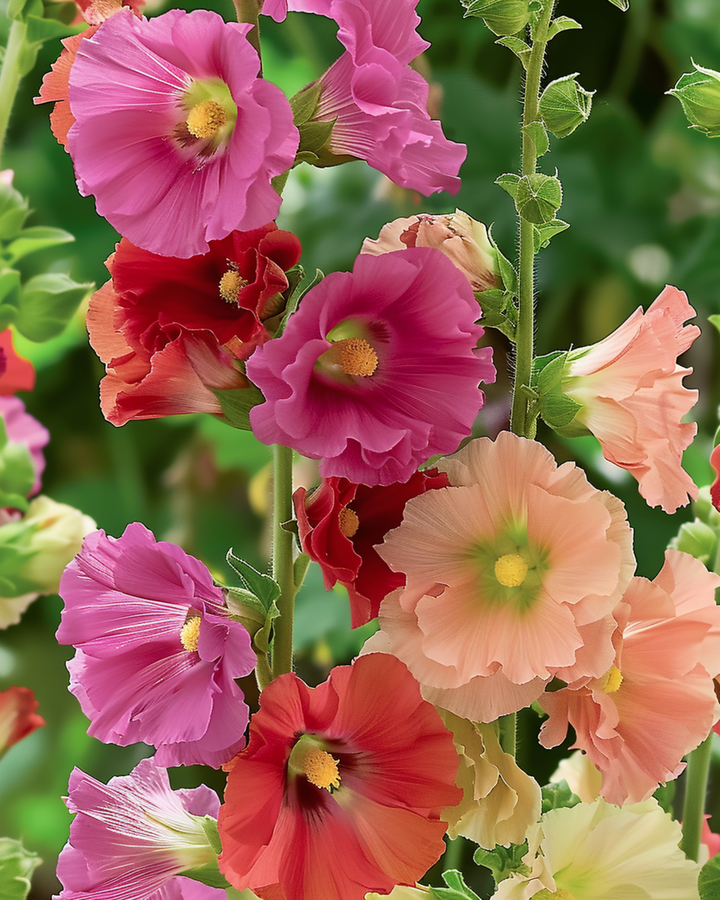 Stockrose Antwerp Stars Samen (Alcea rosea) – zweijährige Sortenmischung