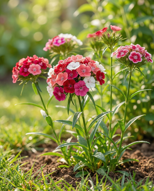 Sweet William Mixed Single Flowered (Dianthus barbatus) – zweijährige Blumensamen von SeedsChoice