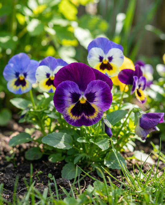 Pansy Aalsmeer Giants Mixed (Viola wittrockiana) – biennial flower seeds from SeedsChoice
