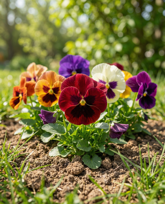 Pansy Swiss Giants Mixed (Viola wittrockiana) – biennial flower seeds from SeedsChoice