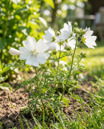 Musk Mallow Alba White (Malva moschata) – perennial flower seeds from SeedsChoice