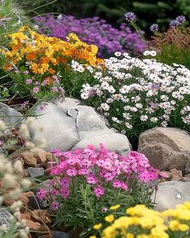 Rock Garden Flowers Seeds Perennial Mix Full Sun 15 25 Cm