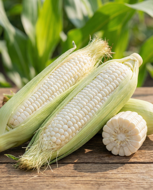 Sweet Corn Glacial White Kernels (Zea mays) – annual vegetable seeds from SeedsChoice