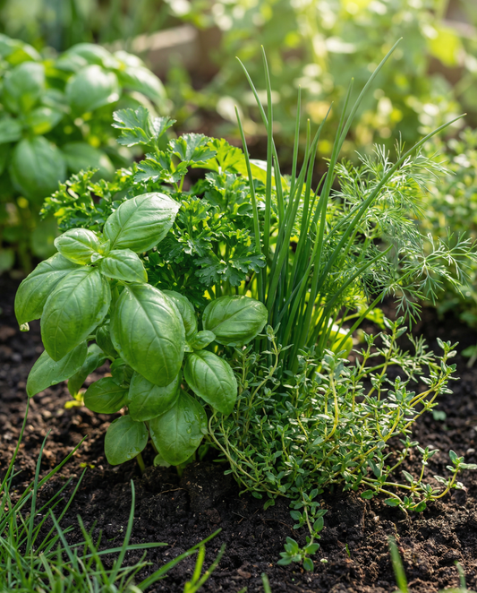 Kräutermischung Basilikum Petersilie Schnittlauch Dill Thymian – einjährige Kräutersamen von SeedsChoice
