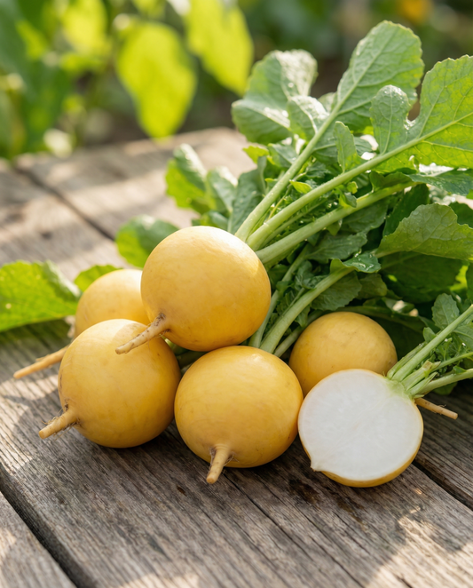 Radieschen Zlata Yellow Round (Raphanus sativus) – einjährige Gemüsesamen von SeedsChoice