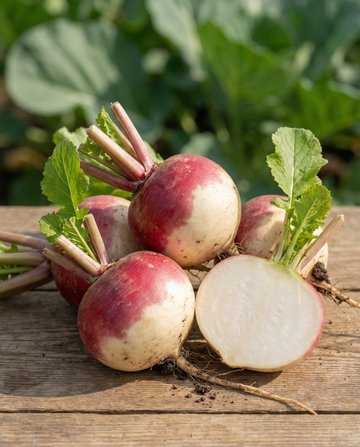 Turnip Ronde Witte Roodkop Nancy (Brassica rapa) – annual vegetable seeds from SeedsChoice