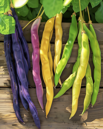 Pole Bean Three Color Mix seeds (Phaseolus vulgaris) – annual vegetable