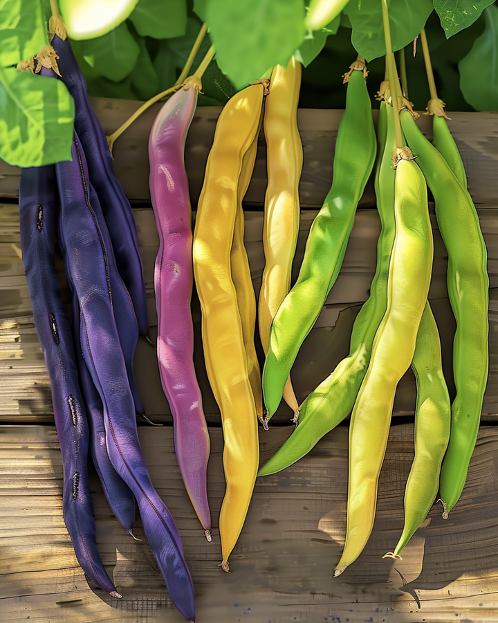 Pole Bean Three Color Mix seeds (Phaseolus vulgaris) – annual vegetable