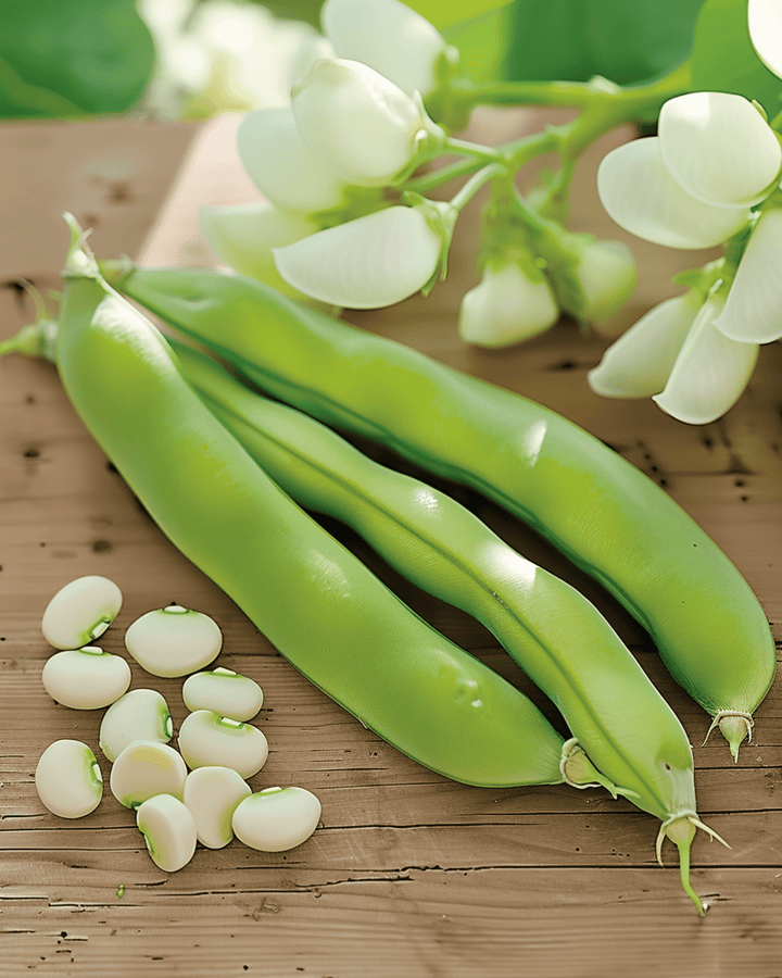 Broad Bean Threefold White seeds (Vicia faba) – annual vegetable