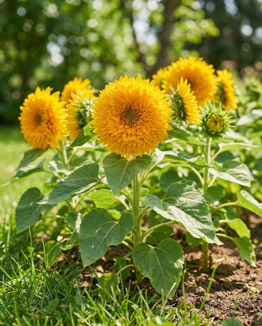 Sonnenblume Sungold Double Dwarf (Helianthus annuus) – einjährige Blumensamen von SeedsChoice