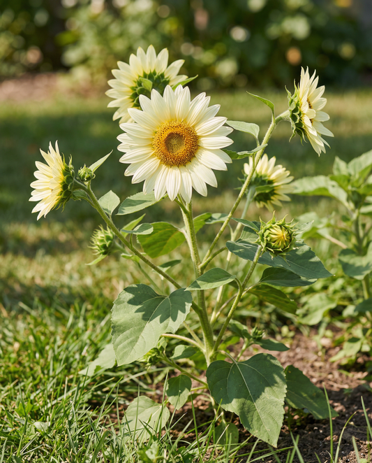 Sunflower White Sun F1 Petals (Helianthus annuus) – annual flower seeds from SeedsChoice