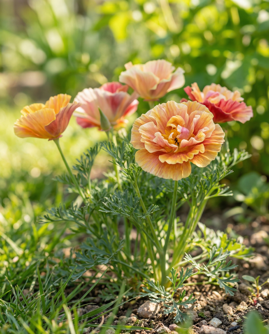 Thai Silk Double Flowered Mix (Eschscholzia californica) – annual flower seeds from SeedsChoice