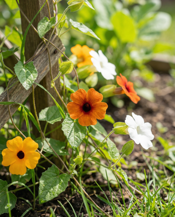 Black Eyed Susan Vine (Thunbergia alata) – annual mix seeds from SeedsChoice